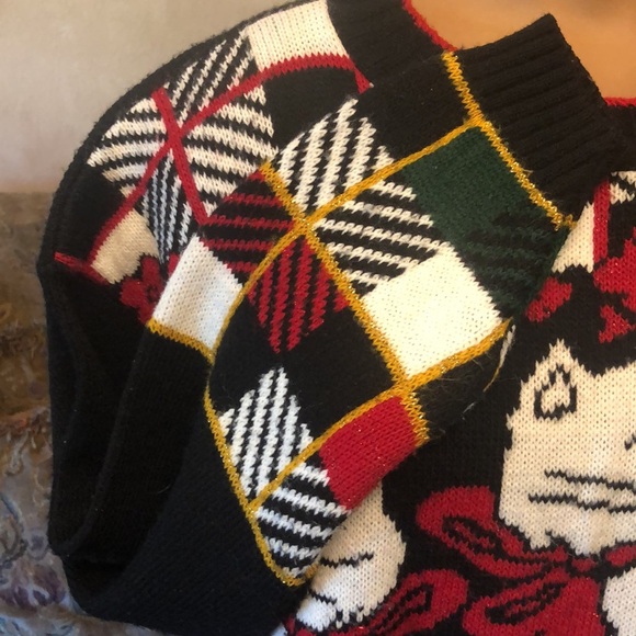 VTG Dana Scott “ugly” X-mas cat kitten sweater - Picture 3 of 7